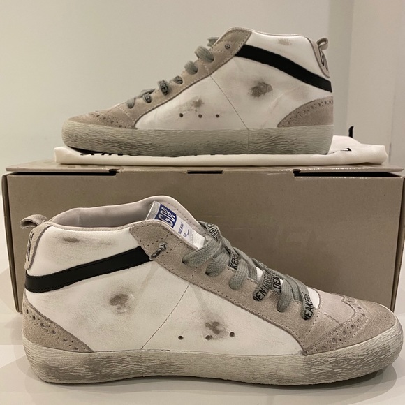 Golden Goose Midstar White/Black/Silver Star NIB - Picture 6 of 10